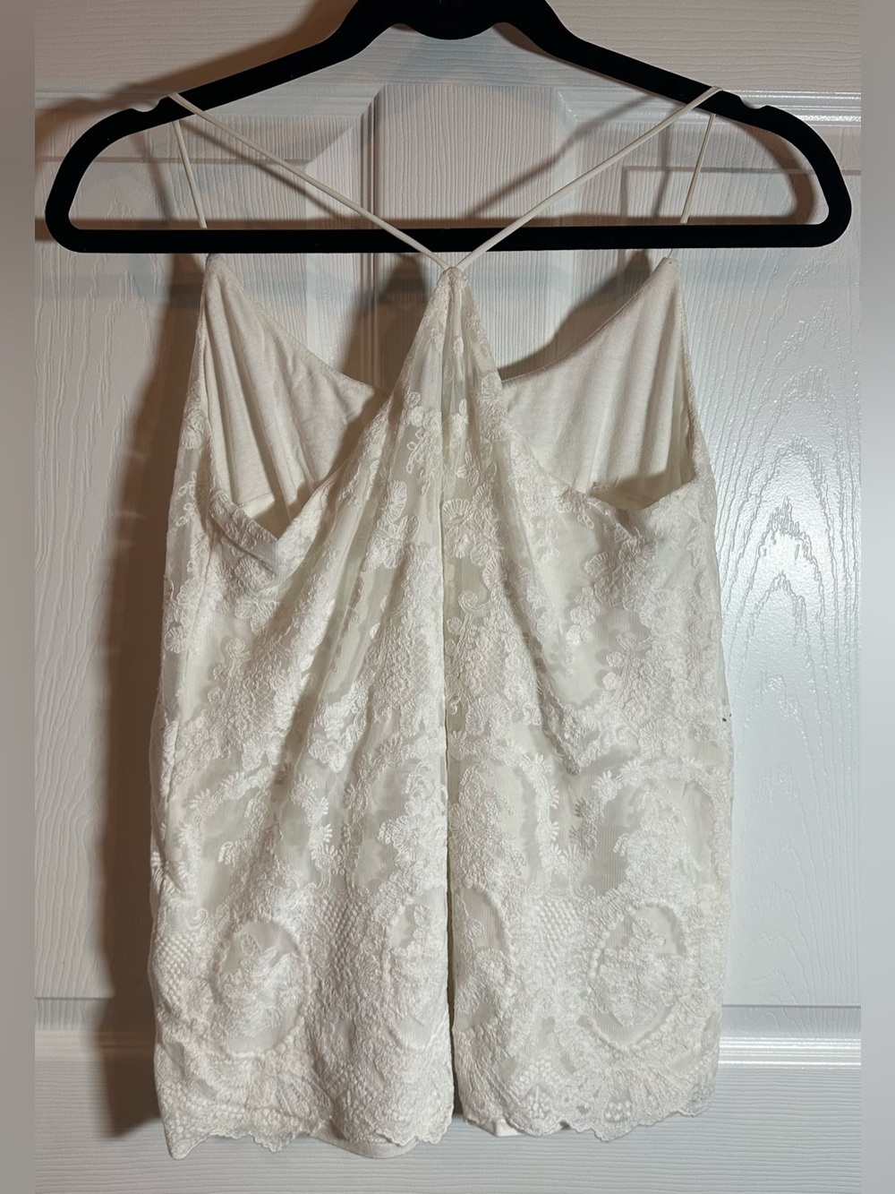 White House Black Market Ecru Lace Beaded Cami – Size Small - Picture 4 of 11